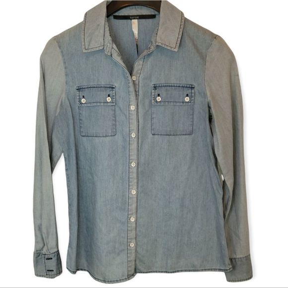 Kensie Tops - Kensie Chambray Jean Shirt Size Small